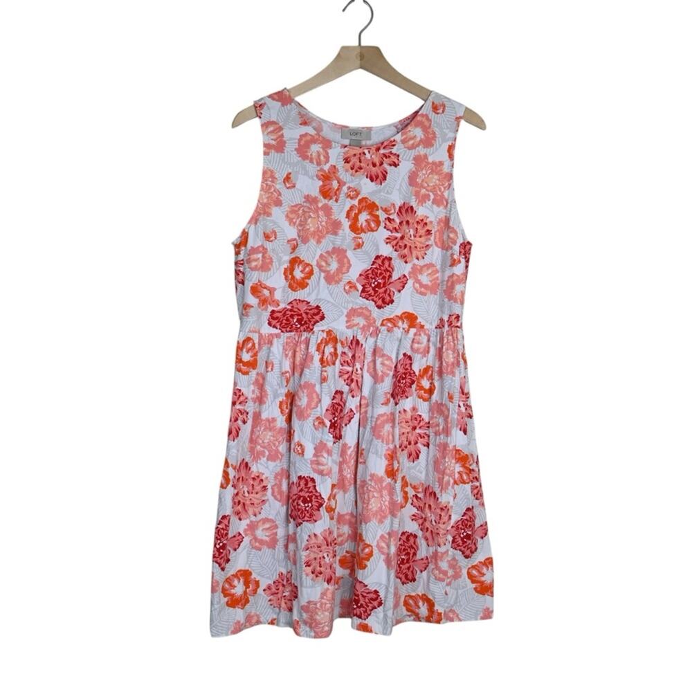LOFT Women's L Floral Print Sleeveless Sundress